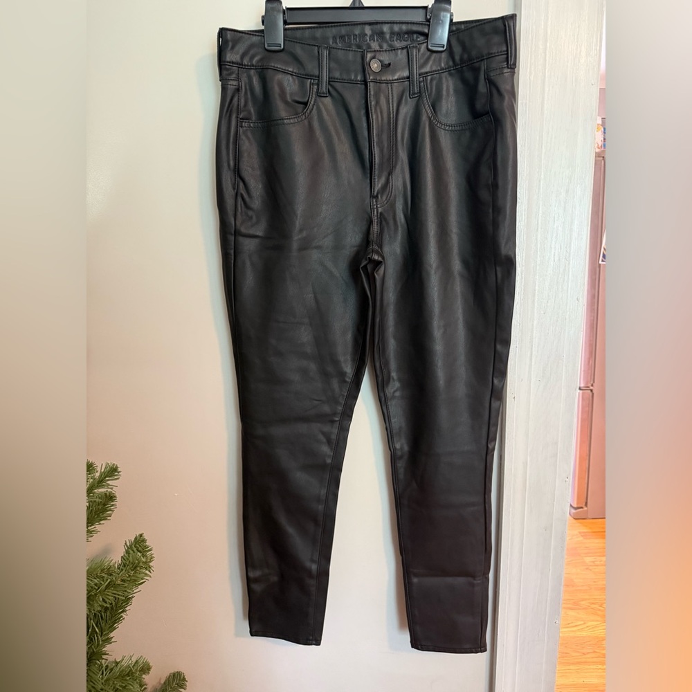 American Eagle Outfitters Dark Faux Leather Pants